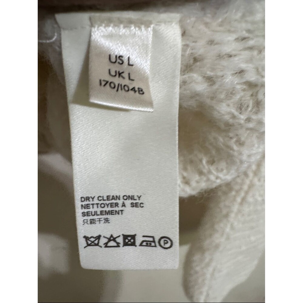 Free People Moonbeam V-Neck Alpaca Blend Sweater Cream Loose Knit size L Cozy - Picture 4 of 7